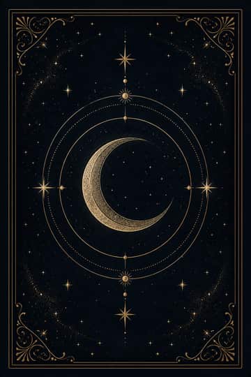 深蓝与金色星月塔罗牌背
